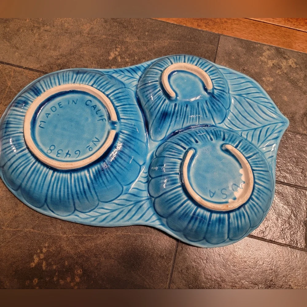 Elegant Blue Floral Ceramic Serving‎ Platter